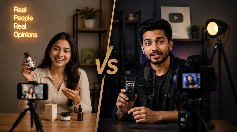 UGC vs influencer marketing comparison for Indian D2C brands